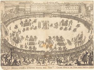 Felvonulás az amfiteátrumban alkotó: Jacques Callot