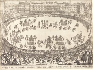 Felvonulás az amfiteátrumban alkotó: Jacques Callot