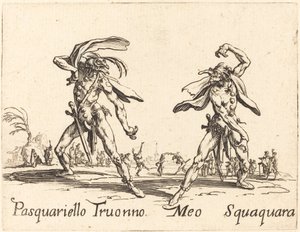 Pasquariello Truonno és Meo Squaquara, c. 1622. alkotó: Jacques Callot