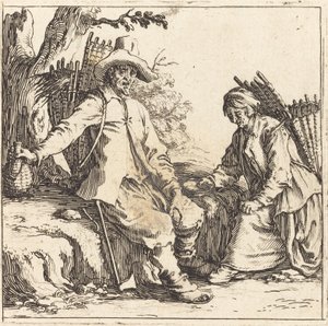 Parasztházaspár nyugalomban alkotó: Jacques Callot