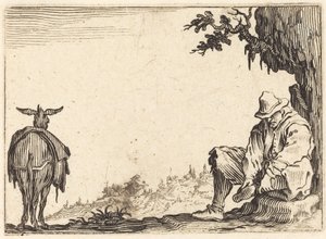 Paraszt, aki leveszi a cipőjét alkotó: Jacques Callot