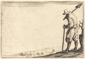 Paraszt, lapáttal a vállán alkotó: Jacques Callot