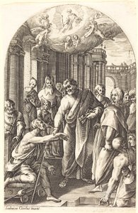 Péter és János a sánták gyógyítása alkotó: Jacques Callot