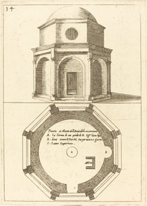 A Mennybemenetele templom terve és emelése alkotó: Jacques Callot