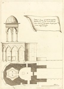 A Szent Sír-templom terve és emelése alkotó: Jacques Callot
