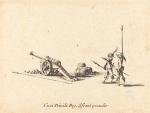Felkészülés az ágyú kilövésére, 16341635. alkotó: Jacques Callot
