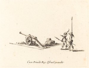 Felkészülés az ágyú kilövésére, 16341635. alkotó: Jacques Callot