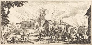 Egy falu feldúlása és felégetése alkotó: Jacques Callot