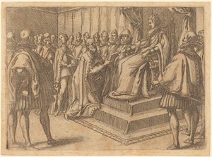 Lengyelország követének fogadása alkotó: Jacques Callot