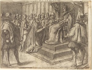 Lengyelország követének fogadása [recto], 1612. alkotó: Jacques Callot