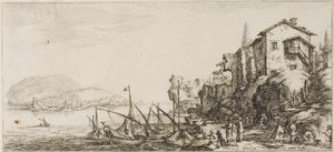 Visszatérve a vadászatból, a Firenzében tervezett különféle jelenetekből alkotó: Jacques Callot