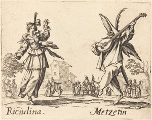 Riciulina és Metzetin alkotó: Jacques Callot