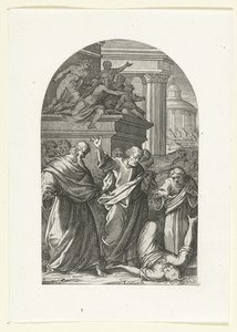 Sapphira halállal büntették Festmények és szobrok Rómában (sorozat címe) alkotó: Jacques Callot