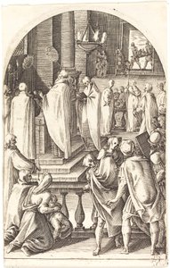 Szent Bazil szentmisét celebrál, 16081611. alkotó: Jacques Callot