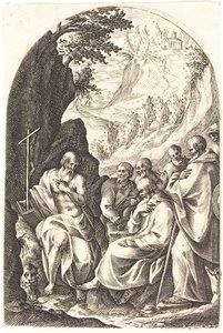 Szent Jeromos oktatja tanítványait a sivatagban alkotó: Jacques Callot