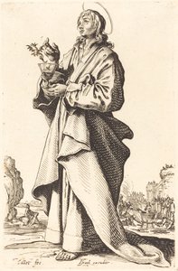 Szent János evangélista, 1631-ben jelent meg. alkotó: Jacques Callot