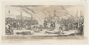 A máglya, a „A háború borzalmai” című sorozat 13. lapja alkotó: Jacques Callot
