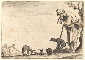 Furulyázó juhász alkotó: Jacques Callot