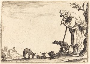 Furulyázó juhász alkotó: Jacques Callot