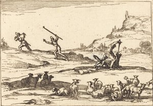 Pásztorok, akik védik állományukat alkotó: Jacques Callot