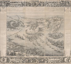 Szent Márton Citadella ostroma a Ré-szigeten alkotó: Jacques Callot