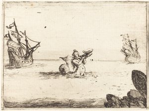 Sziréna két hajó között alkotó: Jacques Callot