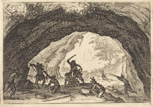 Rablókat támadó katonák alkotó: Jacques Callot