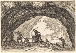 Rablókat támadó katonák, c. 1622. alkotó: Jacques Callot