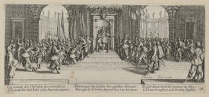 Zsoldosztás, a "Háború borzalmai" sorozat 18. lapja alkotó: Jacques Callot