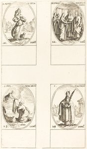 Szent Ágnes; A Szűzanya házassága; Szent Ildefonz; Szent Timóteus alkotó: Jacques Callot