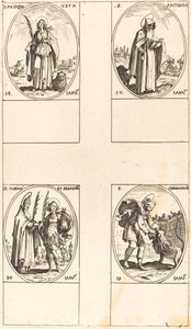 Szent Antal; St. Prisca; St. Germanicus; Sts. Fabian és Sebastian alkotó: Jacques Callot
