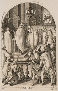 Szent Bazil a miseáldozatot celebrálja, a „Római képek” sorozatból alkotó: Jacques Callot