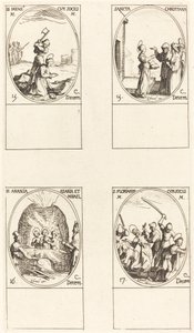 Szent Bibiana; St. Birinus; Szent Borbála; St. Sabbas alkotó: Jacques Callot