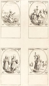 St. Calistratus; Sts. Cyprian és Justina; Sts. Comus és Damian; St. Elzear, gróf alkotó: Jacques Callot