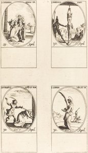 Sienai Szent Katalin; Szent Mária; Szent Eutropius; Szent Zsófia alkotó: Jacques Callot