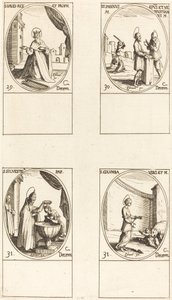 Szent Dávid, király és próféta; Sts. Sabinus és Venustianus; Szent Szilveszter; St. Colomba alkotó: Jacques Callot