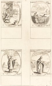 Szent Eligius; Szent Agerikus; Xavéri Szent Ferenc; Chrysologus Szent Péter alkotó: Jacques Callot