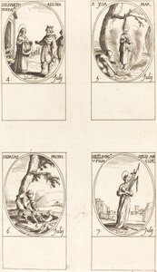 Portugáliai Szent Erzsébet; Szent Zoé; Szent Ézsaiás próféta; St. Edelburge alkotó: Jacques Callot