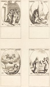 Szent Frigyes; Szent Arzén, Remete; Szent Illés próféta; Igazságos Szent József alkotó: Jacques Callot