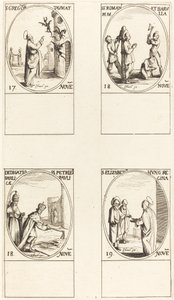 Szent Gergely; Sts. Romanus és Barulla; Az SS-bazilikák felszentelése. Péter és Pál; alkotó: Jacques Callot