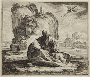 Szent János Patmosz szigetén alkotó: Jacques Callot