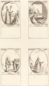 St. Louis Mansuetus; Sts. Serapia és Erasmus; Mózes; St. Louis Bertin, apát alkotó: Jacques Callot