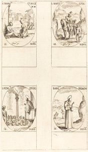 Szent Márton, Szent Trifon és társai, Szent Renátus, Szent Didakusz. alkotó: Jacques Callot
