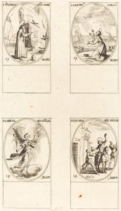 Szent Patrik; Szent Gertrúd; Szent Gábriel arkangyal; Szent Edward alkotó: Jacques Callot
