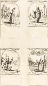 St. Perpetuus; Kleofás Szent Mária; Szent Ezékiel; Nagy Szent Leó alkotó: Jacques Callot