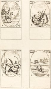 Szent Prokopiusz; Sts. Aquila és Prisca; Szent Anatólia; Sts. Rufina és Secunda alkotó: Jacques Callot