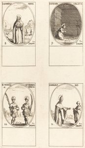 Szent Romaricus; St. Leocadia; Sts. Mennas és Hermogenes; St. Damasus alkotó: Jacques Callot