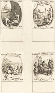 Szent Zénon és társai; Keresztelő Szent János; St. Gallicanus; Szent Pelagius alkotó: Jacques Callot
