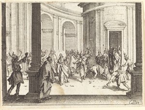 Jézus megkövezése alkotó: Jacques Callot