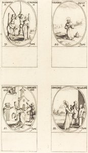 St. Gervase és Protase; Szent Silverius; szamosátai Szent Eusebius; Nolai Szent Pál alkotó: Jacques Callot